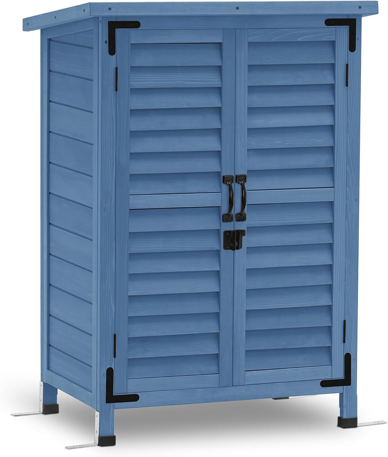 Gardening Tools Storage - Small Wood Outdoor Storage Cabinet 24.6x18.3x38.2