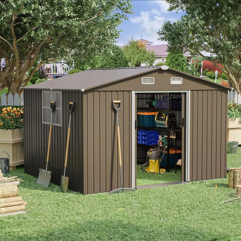 Gardening Tools Storage - 10T x 8T Outdoor Metal Storage