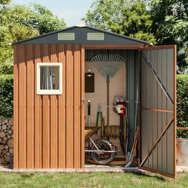 Gardening Tools Storage - Outdoor Storage Shed 6x4 Ft, Lockable