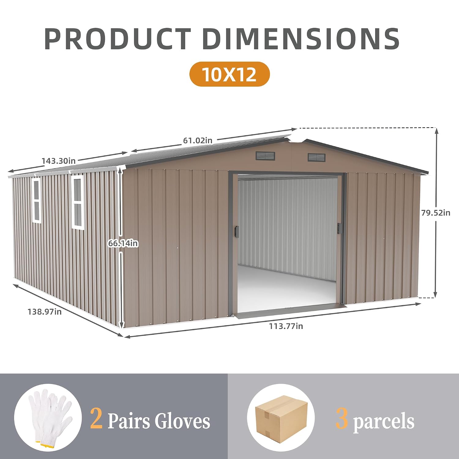 10x12 FT Outdoor Storage Shed, - Gardening Tools Storage ulasan dan harga