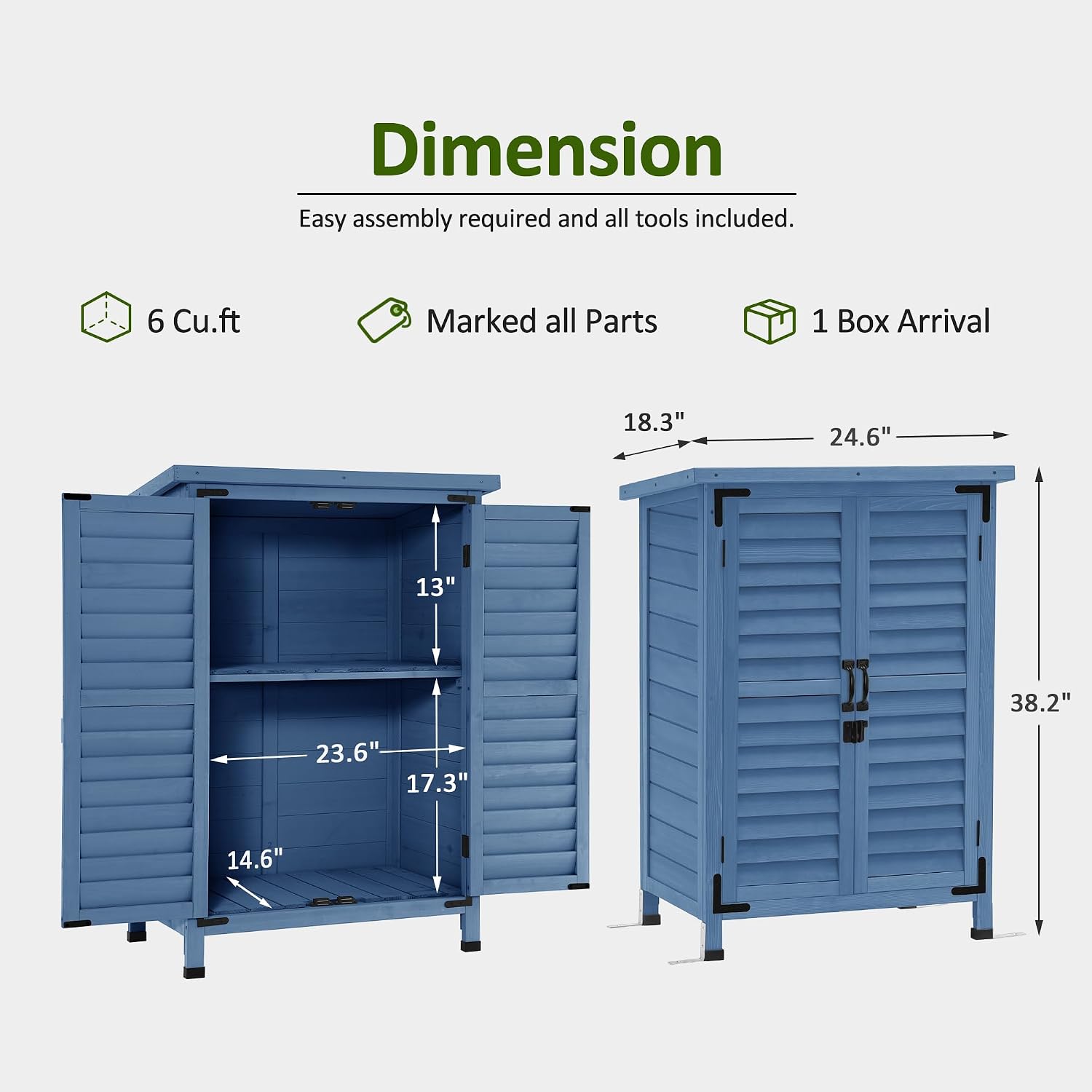 Small Wood Outdoor Storage Cab - Gardening Tools Storage ulasan dan harga