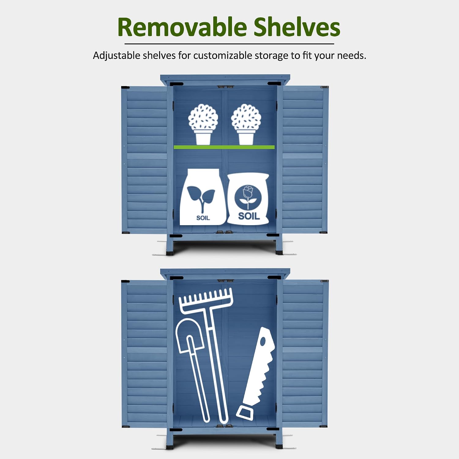 Small Wood Outdoor Storage Cab - Gardening Tools Storage ulasan dan harga