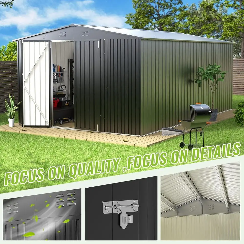 Durable Metal Outdoor Storage  - Gardening Tools Storage ulasan dan harga