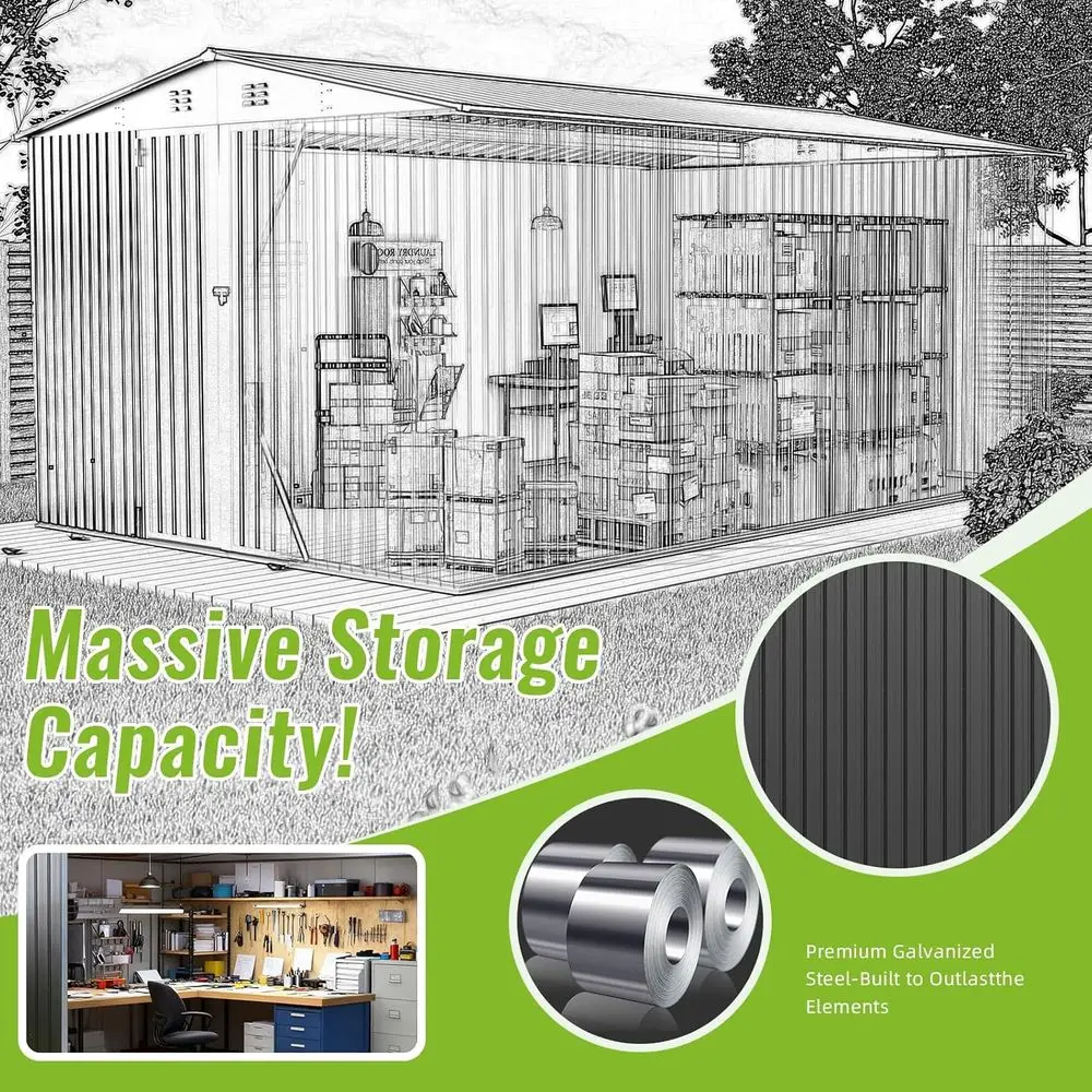Durable Metal Outdoor Storage  - Gardening Tools Storage ulasan dan harga