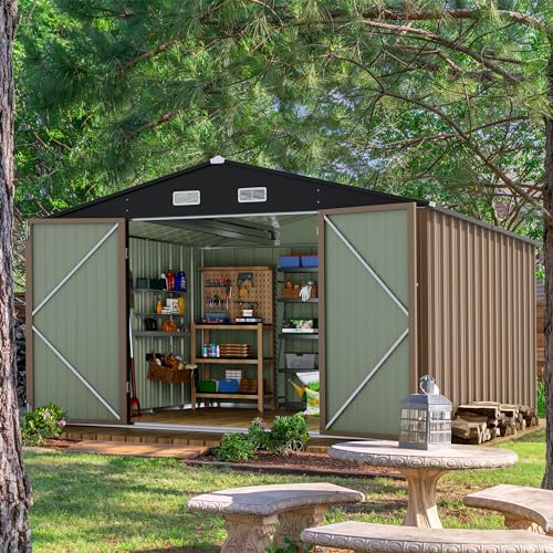10x10 FT Outdoor Storage Shed, - Gardening Tools Storage ulasan dan harga