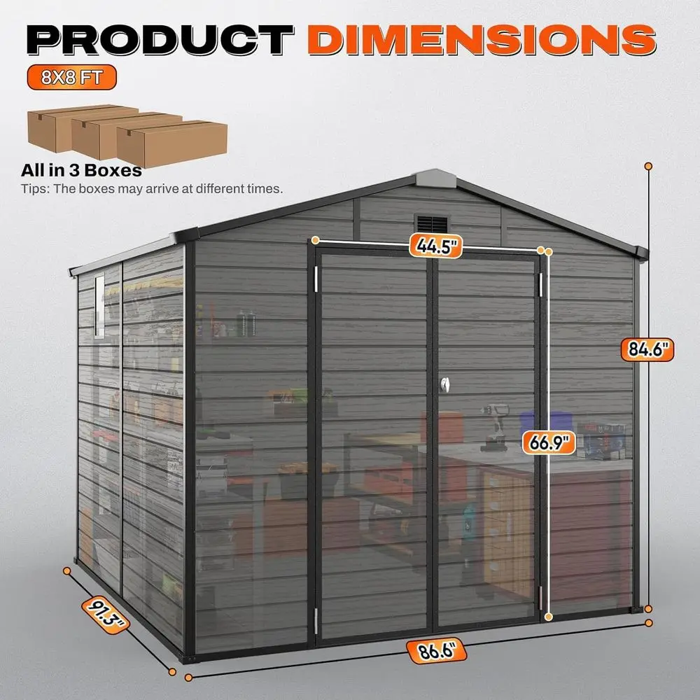 8x8 Outdoor Storage Shed with  - Gardening Tools Storage ulasan dan harga