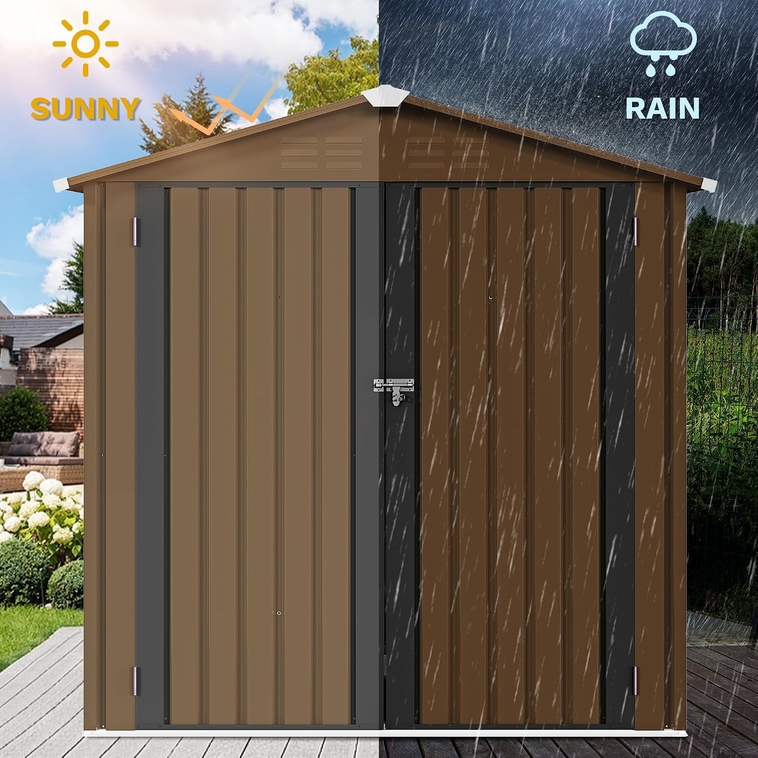 6x4ft Metal Outdoor Storage Sh - Gardening Tools Storage ulasan dan harga