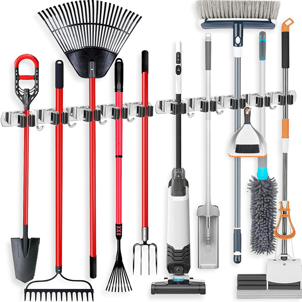 Stainless Steel Mop and Broom  - Gardening Tools Organiser ulasan dan harga