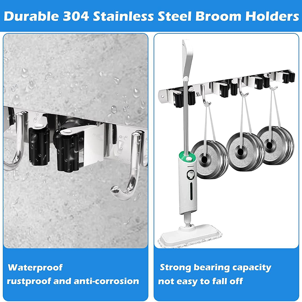 Stainless Steel Mop and Broom  - Gardening Tools Organiser ulasan dan harga