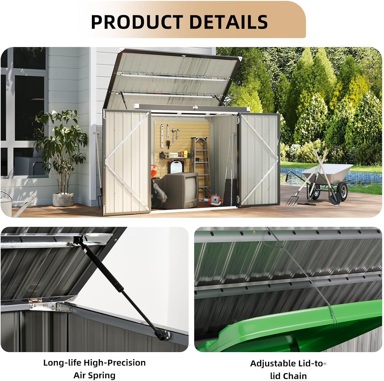 Outdoor Trash Can Storage Shed - Gardening Tools Storage ulasan dan harga