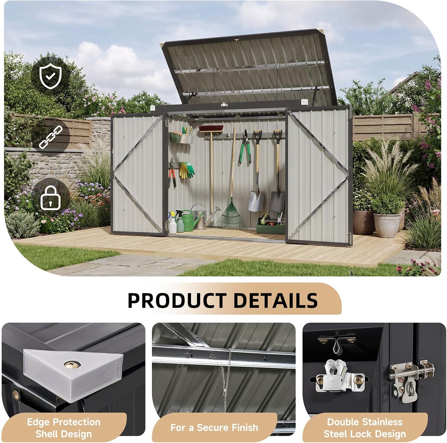 Outdoor Trash Can Storage Shed - Gardening Tools Storage ulasan dan harga