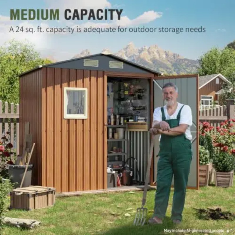 Outdoor Storage Shed 6x4 Ft, L - Gardening Tools Storage ulasan dan harga