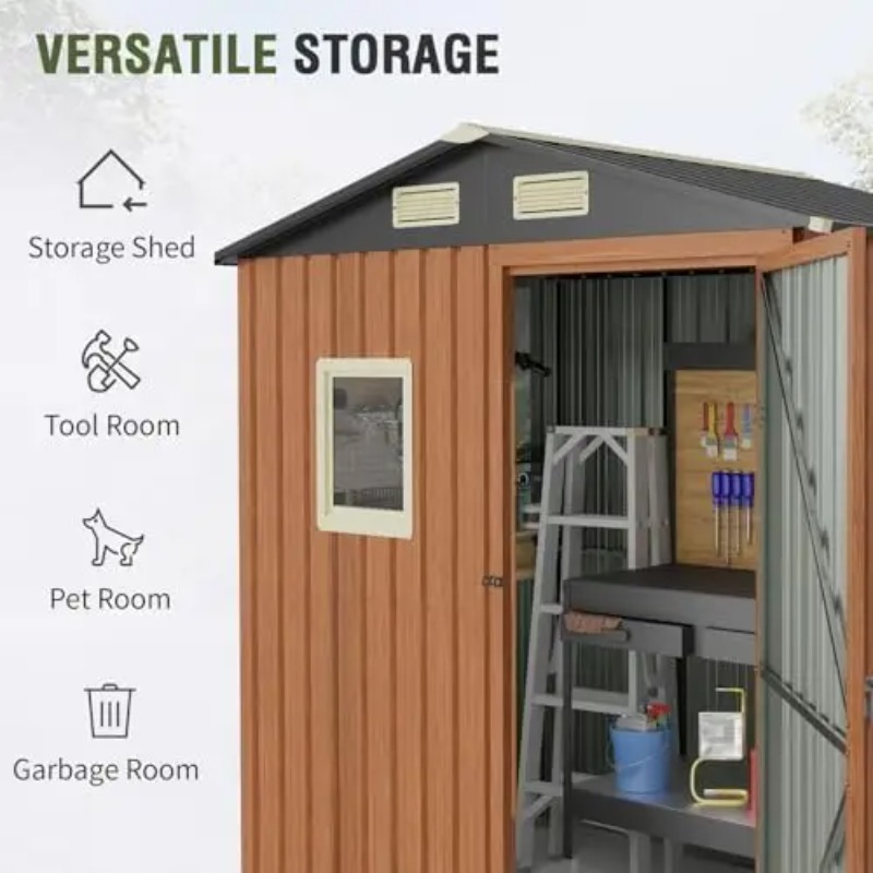 Outdoor Storage Shed 6x4 Ft, L - Gardening Tools Storage ulasan dan harga