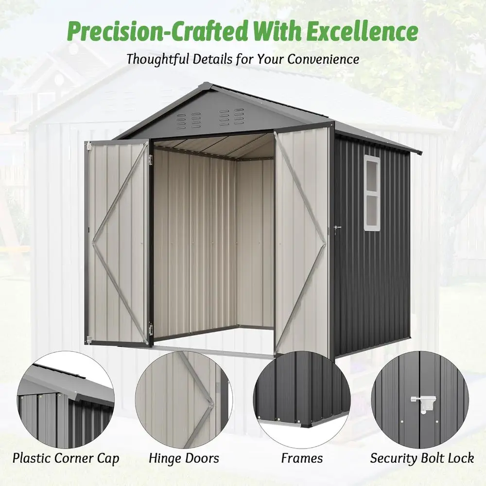 6x6 Galvanized Steel Outdoor S - Gardening Tools Storage ulasan dan harga