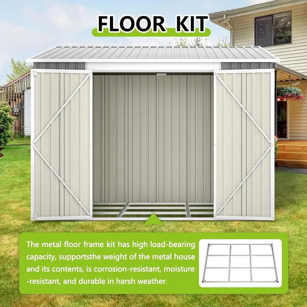 8ft x 6ft Outdoor Metal Storag - Gardening Tools Storage ulasan dan harga