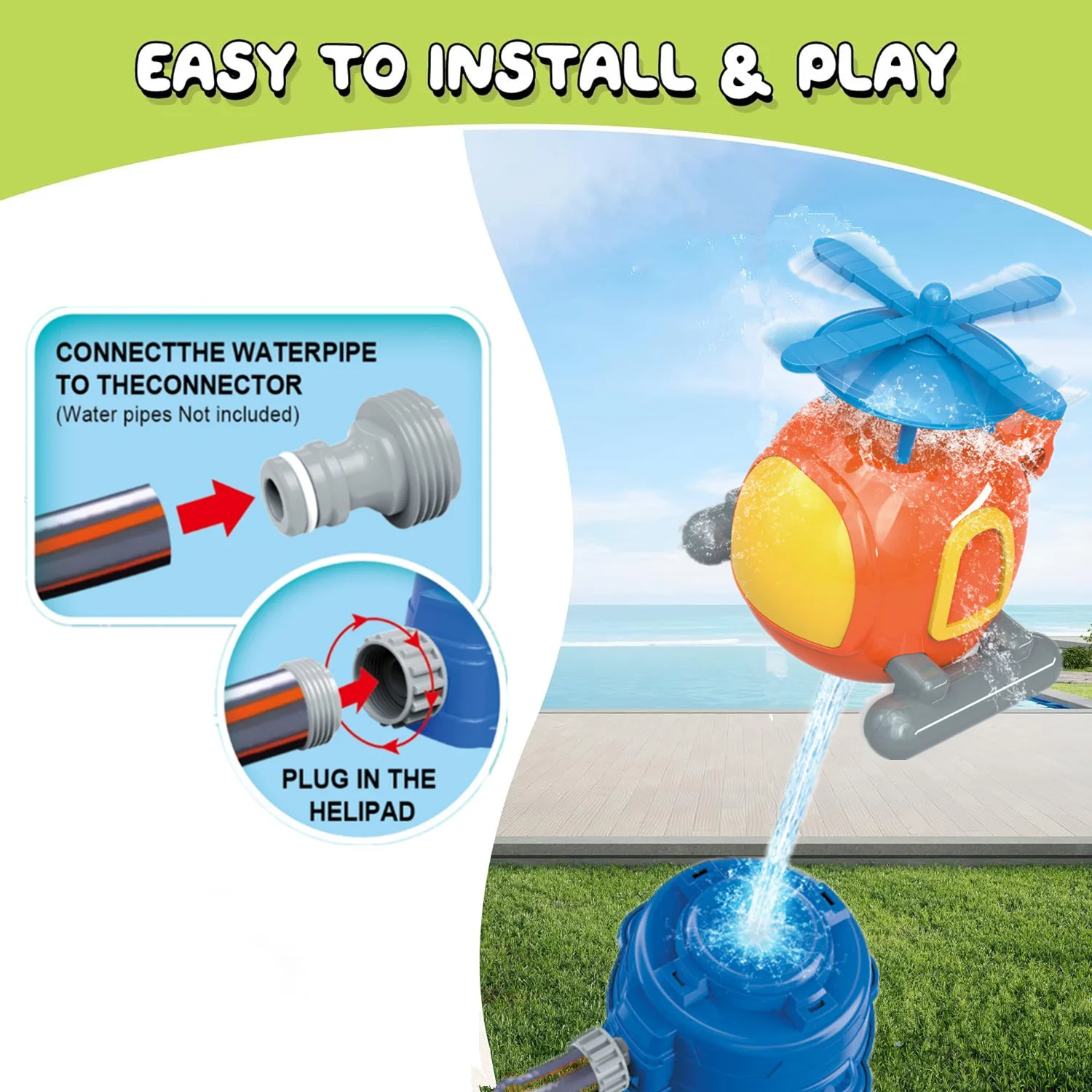 Helicopter Sprinkler Water Toy - Gardening Tools Girly ulasan dan harga